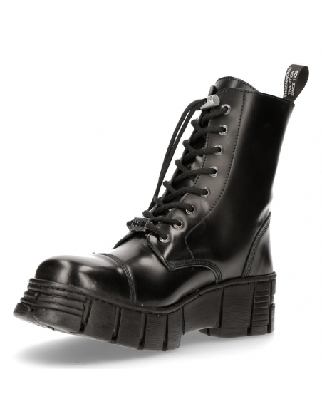 BOOT BLACK TOWER WITH LACES M-WALL126N-C1