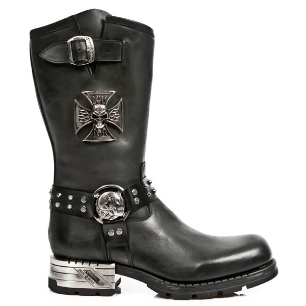 New Rock Men's Biker & Motorcycle Boots | Luxury Leather & Buckles