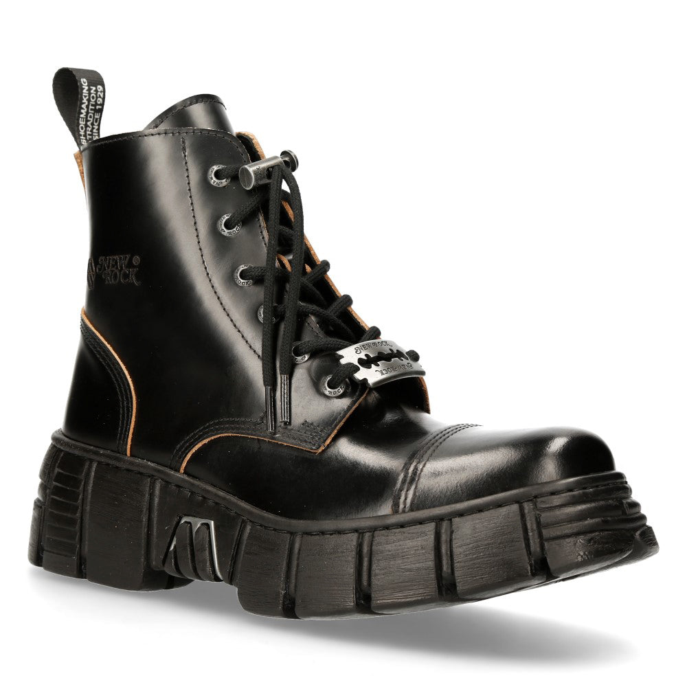 ANKLE BOOT BLACK TOWER WITH LACES M-WALL005NK-S1